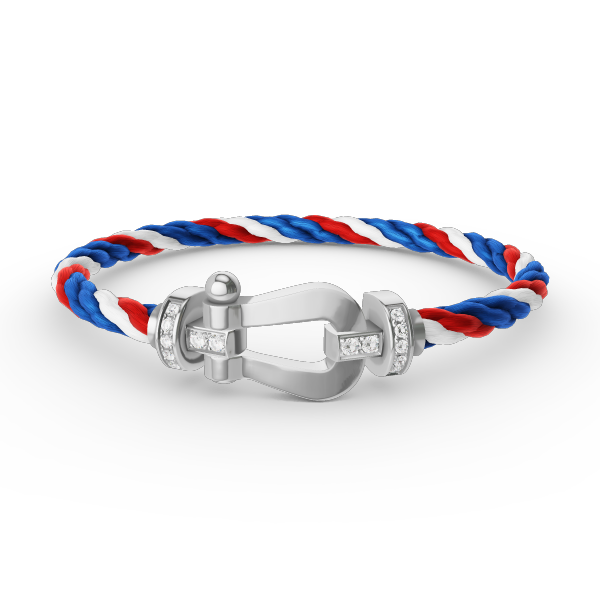 [MIRA]FORCE LARGE HORSESHOE HALF DIAMOND BRACELET SILVER