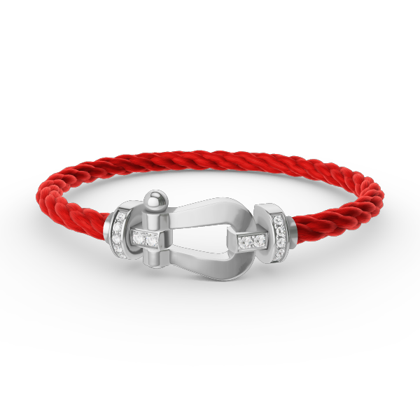 [MIRA]FORCE LARGE HORSESHOE HALF DIAMOND BRACELET SILVER