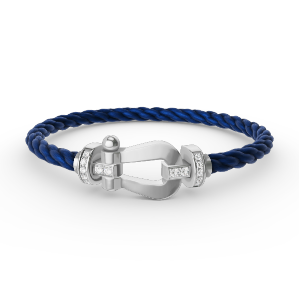 [MIRA]FORCE LARGE HORSESHOE HALF DIAMOND BRACELET SILVER