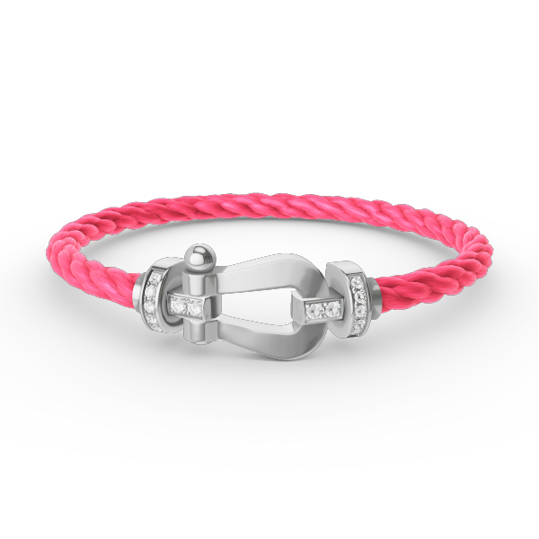 [MIRA]FORCE LARGE HORSESHOE HALF DIAMOND BRACELET SILVER