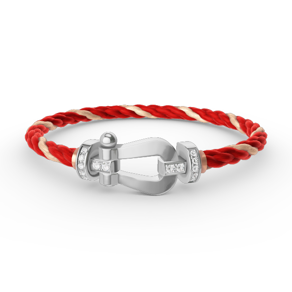 [MIRA]FORCE LARGE HORSESHOE HALF DIAMOND BRACELET SILVER