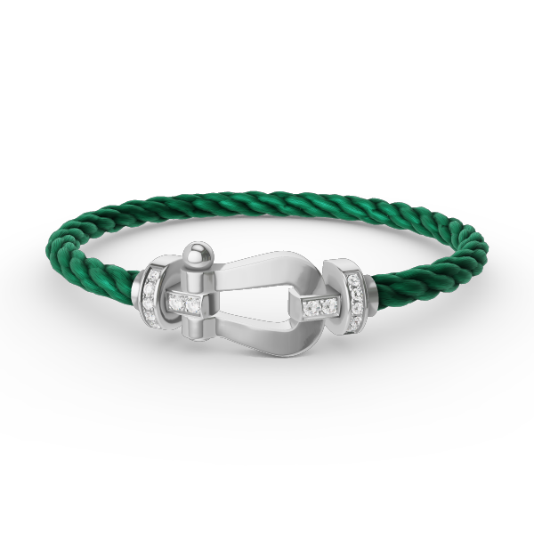 [MIRA]FORCE LARGE HORSESHOE HALF DIAMOND BRACELET SILVER