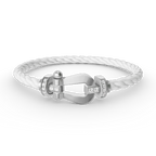 [MIRA]FORCE LARGE HORSESHOE HALF DIAMOND BRACELET SILVER