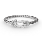 [MIRA]FORCE LARGE HORSESHOE FULL DIAMOND BRACELET SILVER
