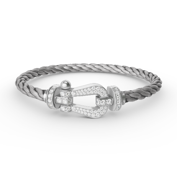 [MIRA]FORCE LARGE HORSESHOE FULL DIAMOND BRACELET SILVER
