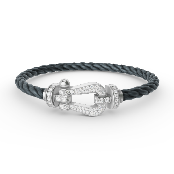 [MIRA]FORCE LARGE HORSESHOE FULL DIAMOND BRACELET SILVER