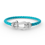 [MIRA]FORCE LARGE HORSESHOE FULL DIAMOND BRACELET SILVER