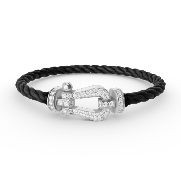 [MIRA]FORCE LARGE HORSESHOE FULL DIAMOND BRACELET SILVER