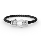 [MIRA]FORCE LARGE HORSESHOE FULL DIAMOND BRACELET SILVER