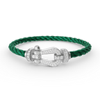 [MIRA]FORCE LARGE HORSESHOE FULL DIAMOND BRACELET SILVER