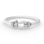 [MIRA]FORCE LARGE HORSESHOE FULL DIAMOND BRACELET SILVER