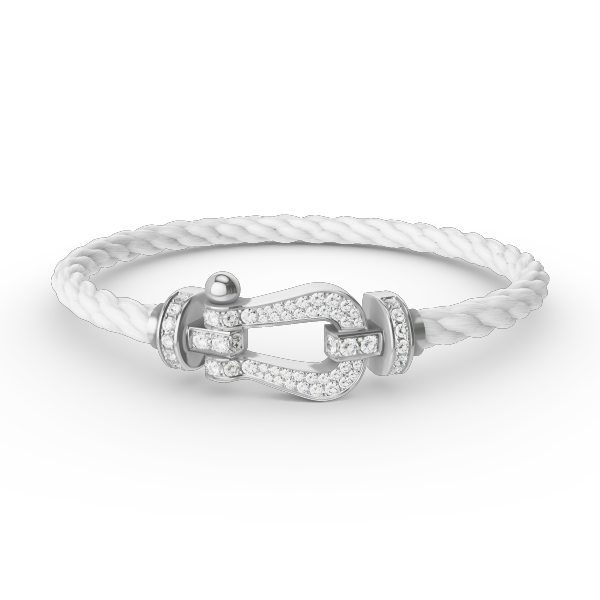 [MIRA]FORCE LARGE HORSESHOE FULL DIAMOND BRACELET SILVER