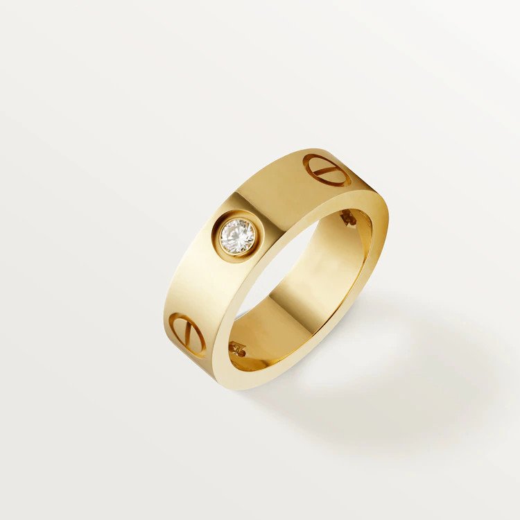 [MIRA]LOVE RING 5.5MM 3 DIAMONDS PINK GOLD