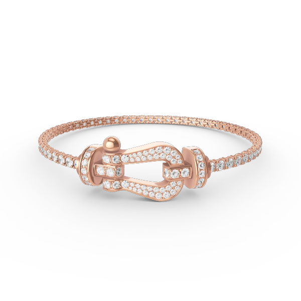 [MIRA]FORCE  LARGE HORSESHOE FULL DIAMOND TENNIS BRACELET