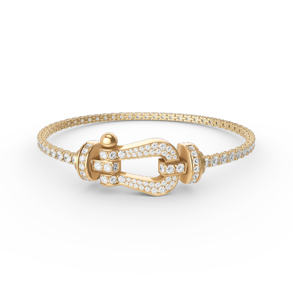 [MIRA]FORCE  LARGE HORSESHOE FULL DIAMOND TENNIS BRACELET