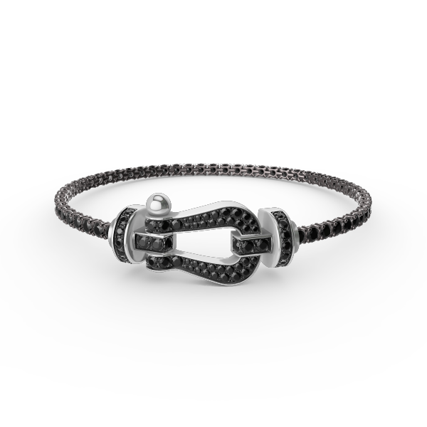 [MIRA]FORCE  LARGE HORSESHOE FULL DIAMOND TENNIS BRACELET